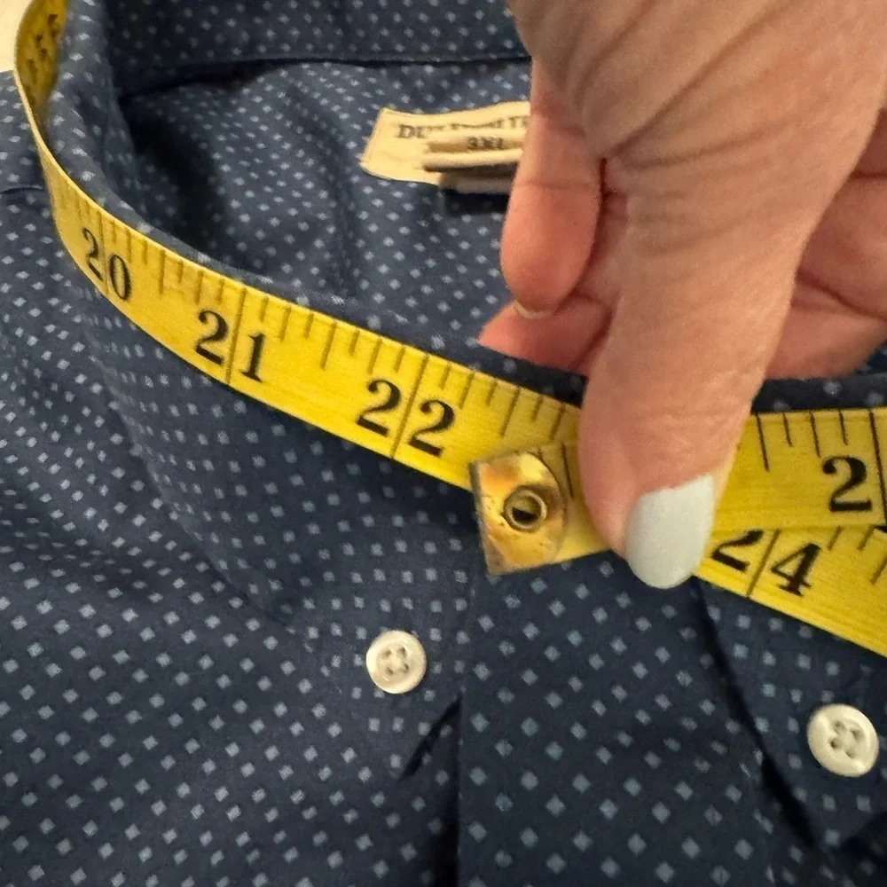 Duluth Trading Co Wrinkle Fighter Relaxed Fit Button Down Collared Blue Sz 3XL